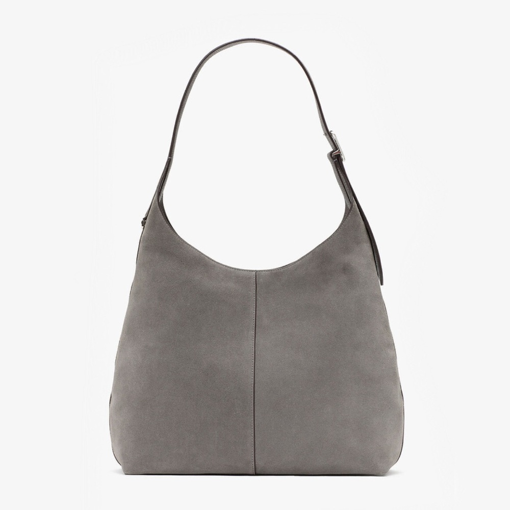 Kate Spade Large 454 Gray Suede Shoulder Bag - Picture 3 of 10